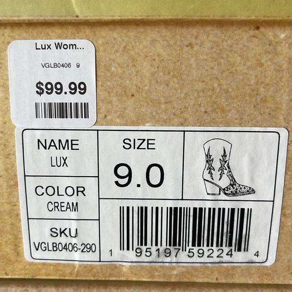 Lux Cream Rhinestone Boots - Picture 5 of 5